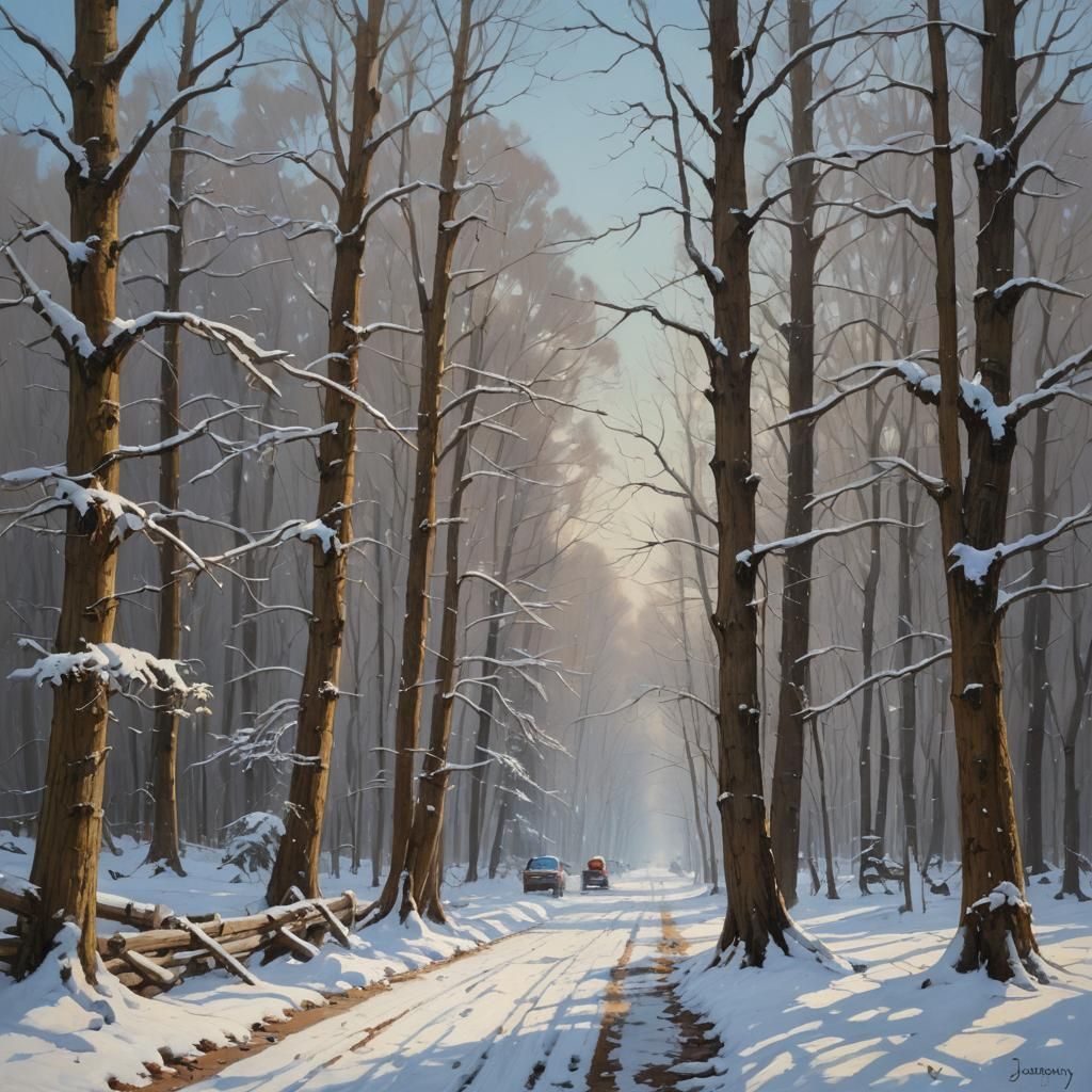 Summer Versus Winter Oil Painting