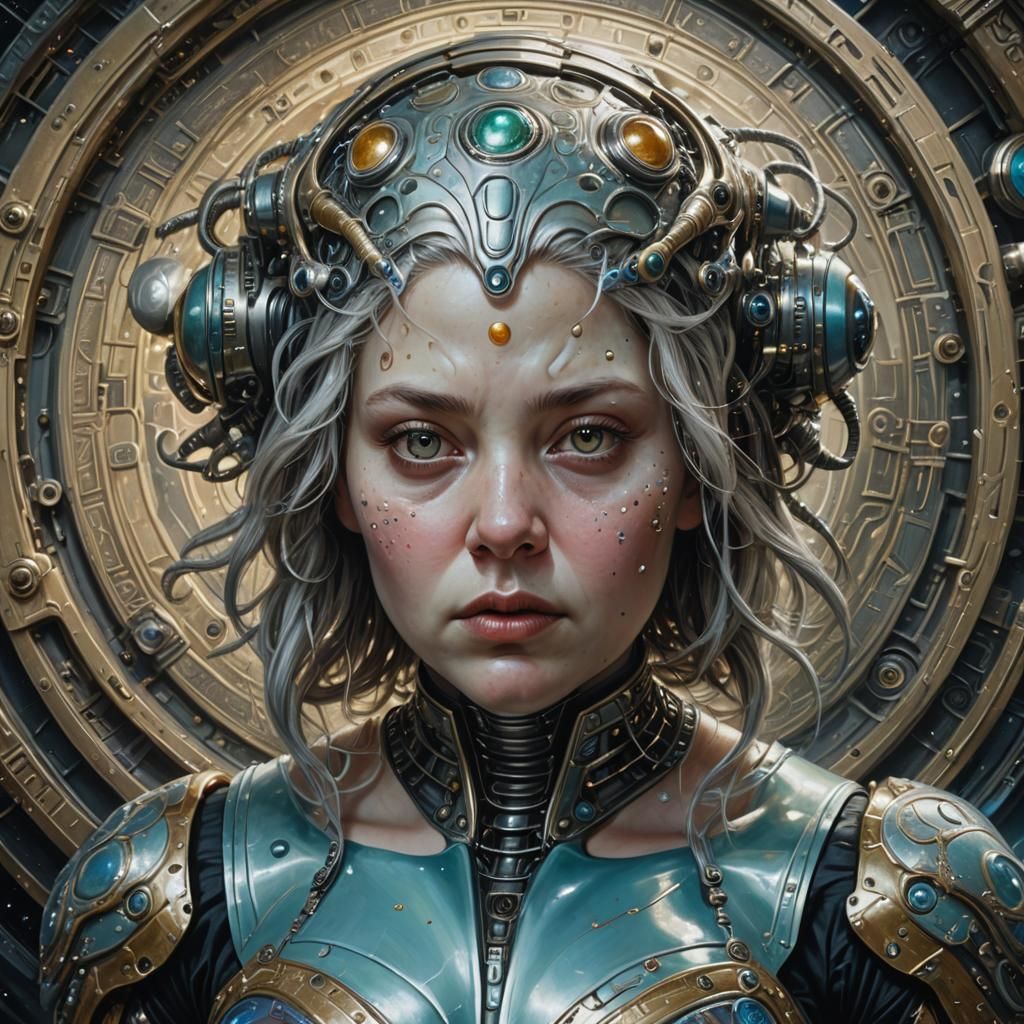 Hyperrealistic Portrait of a Chubby Alien Woman