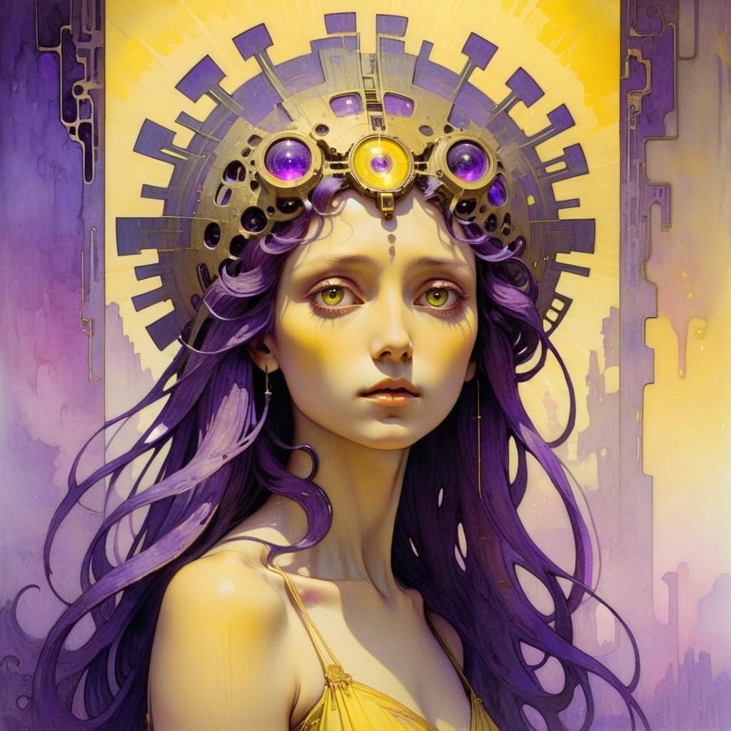 Romantic Futurism: Mucha and Beksinski Fusion