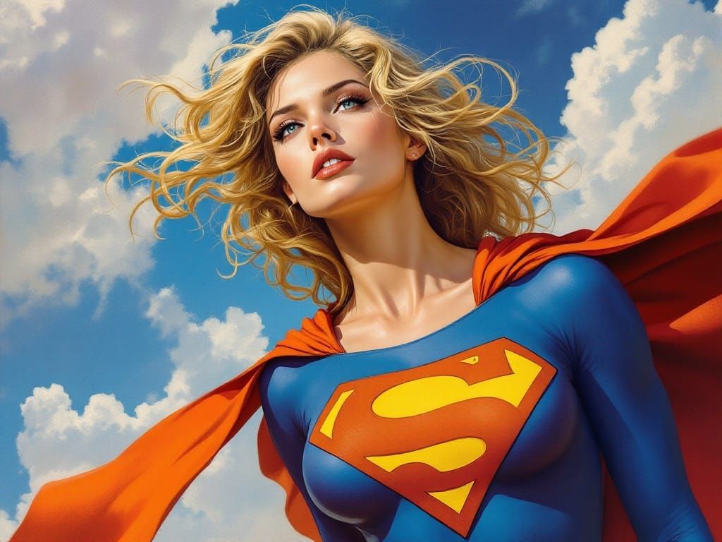 Supergirl in the Style of Classic Fantasy Art