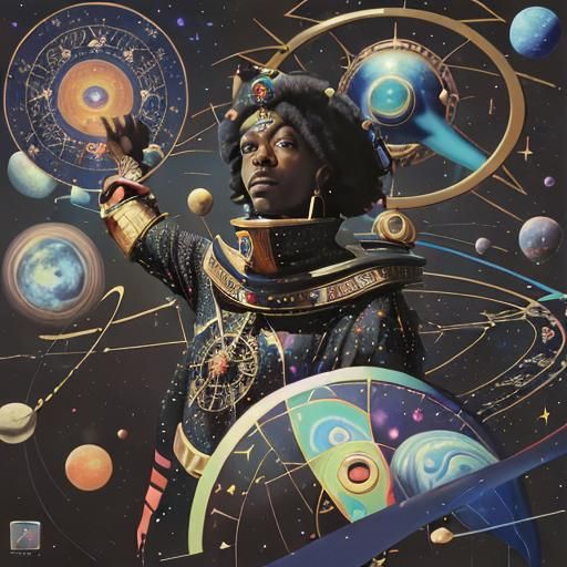 Afrofuturist Space Music in Cosmic Astral Illustration