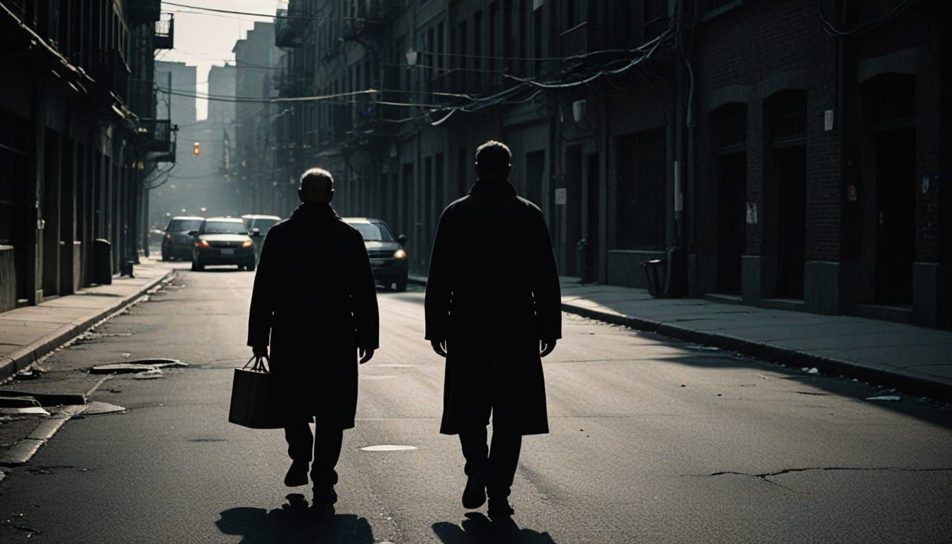 Figure of Hope Amidst City Hardship