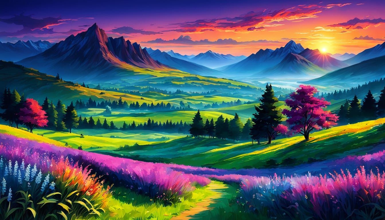 Ethereal Golden Hour Landscape