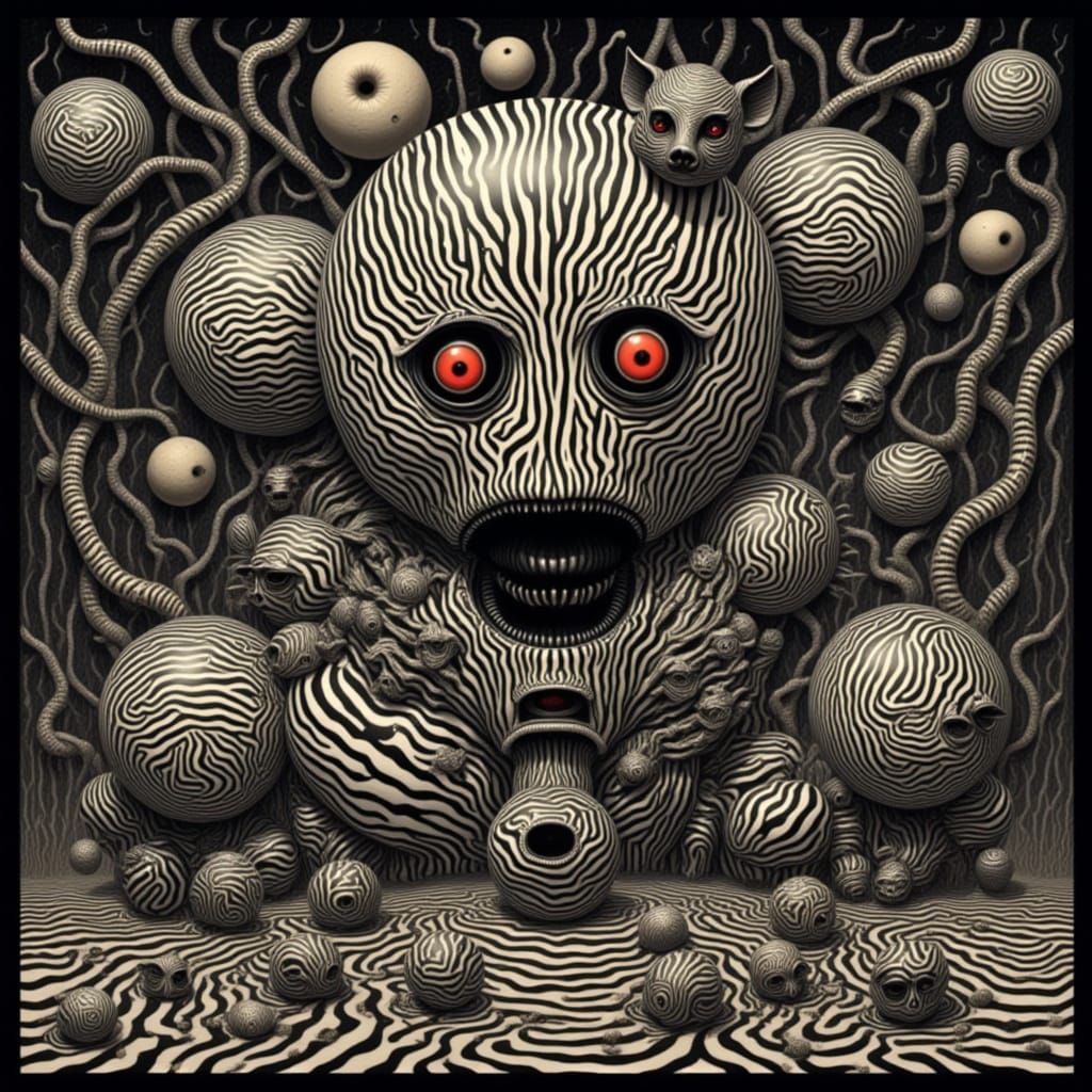 Dystopian Robotic Conformity in Cyberpunk Style