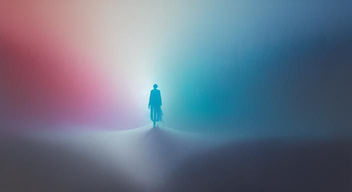 Ethereal Figure in Abstract Expressionism Landscape