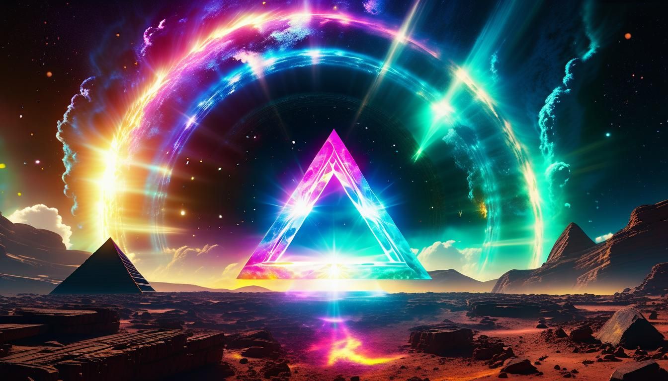 Radiant Triangle Stargate Opens to Galaxy: Digital Art