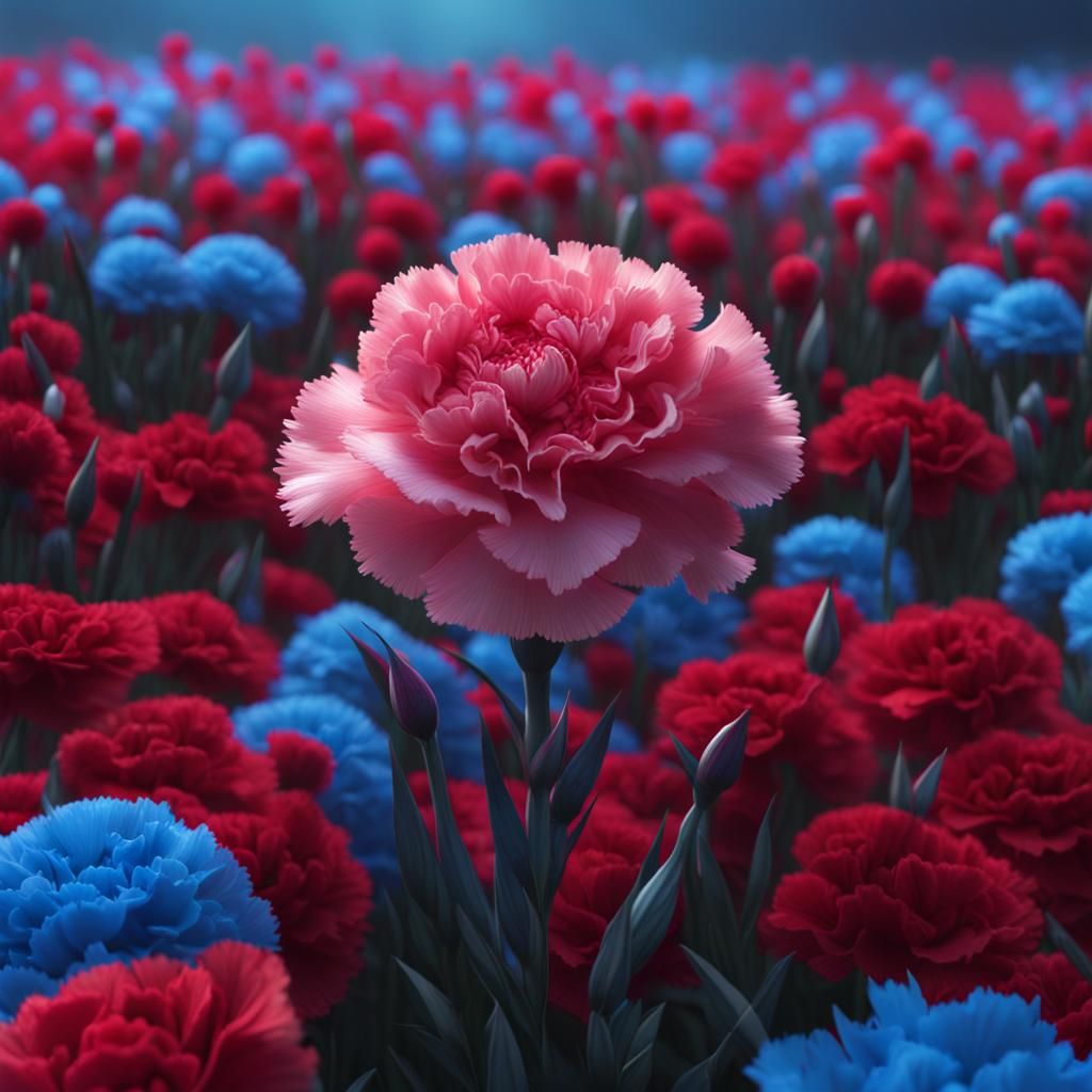 Pink Carnation in a Sea of Color