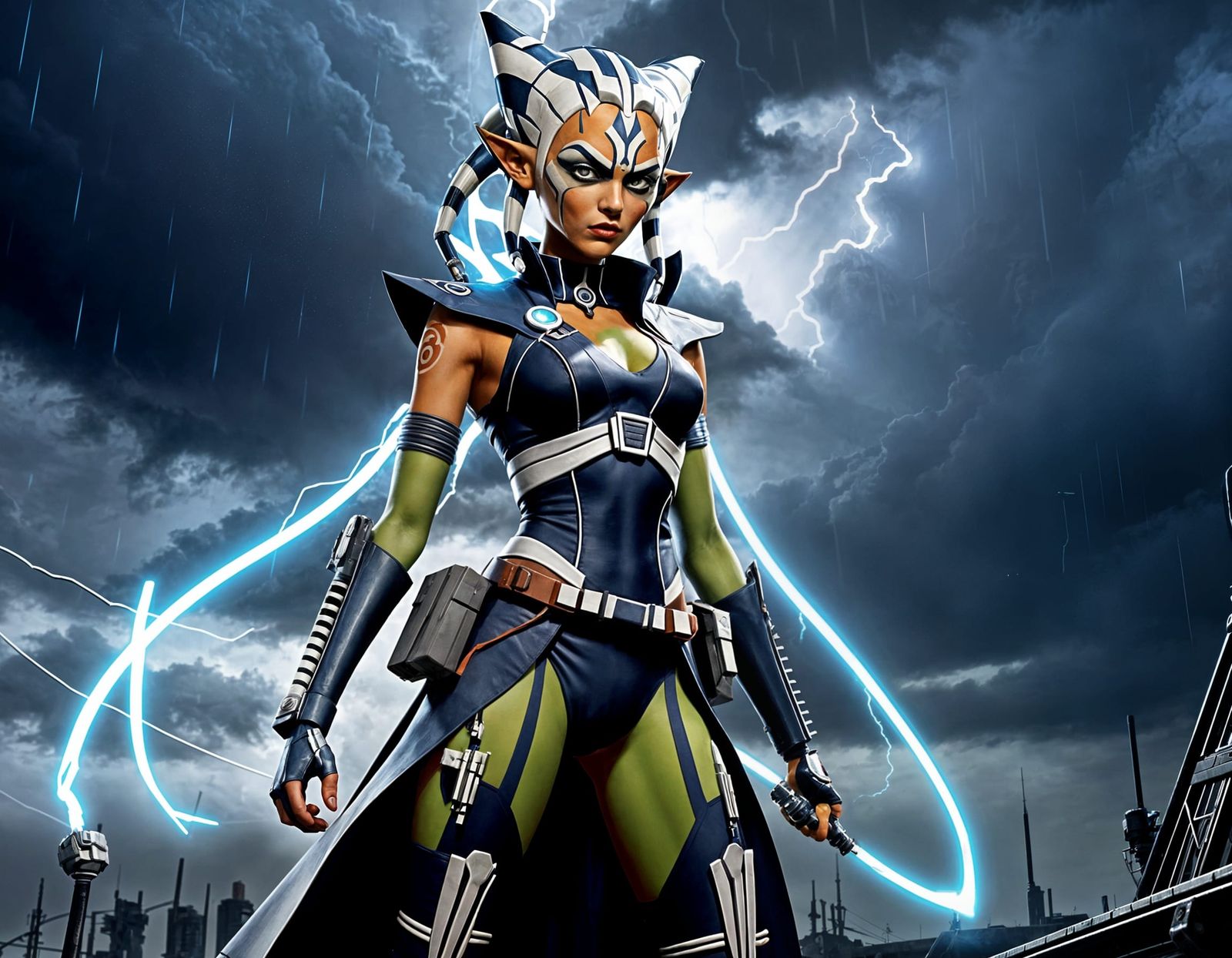 Monster Ahsoka as Frankenstein in Horror Art