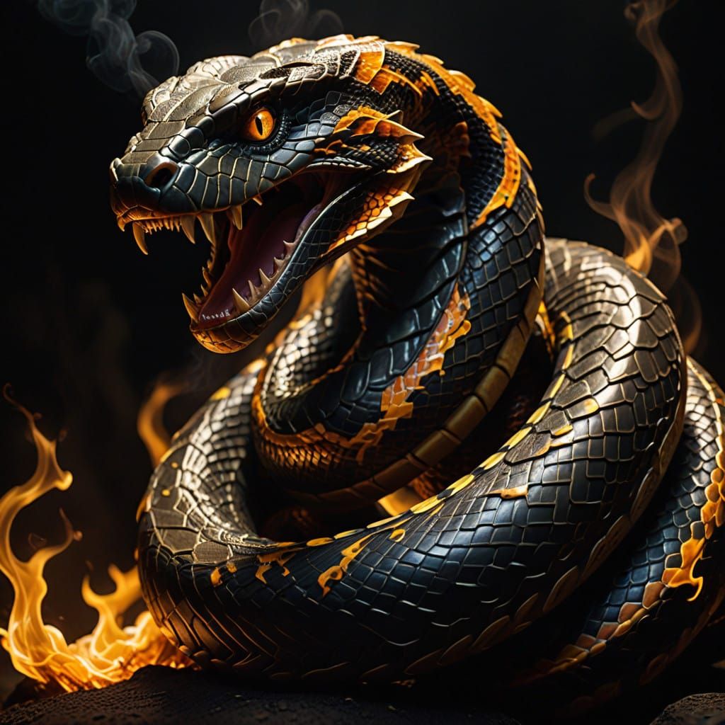 Golden Serpent Unleashes Fiery Fury