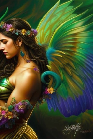 Fae King and Queen Portrait in Fairycore Style