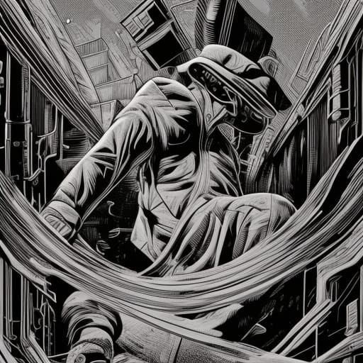 Intricate Ink Drawing with 3D Rendering