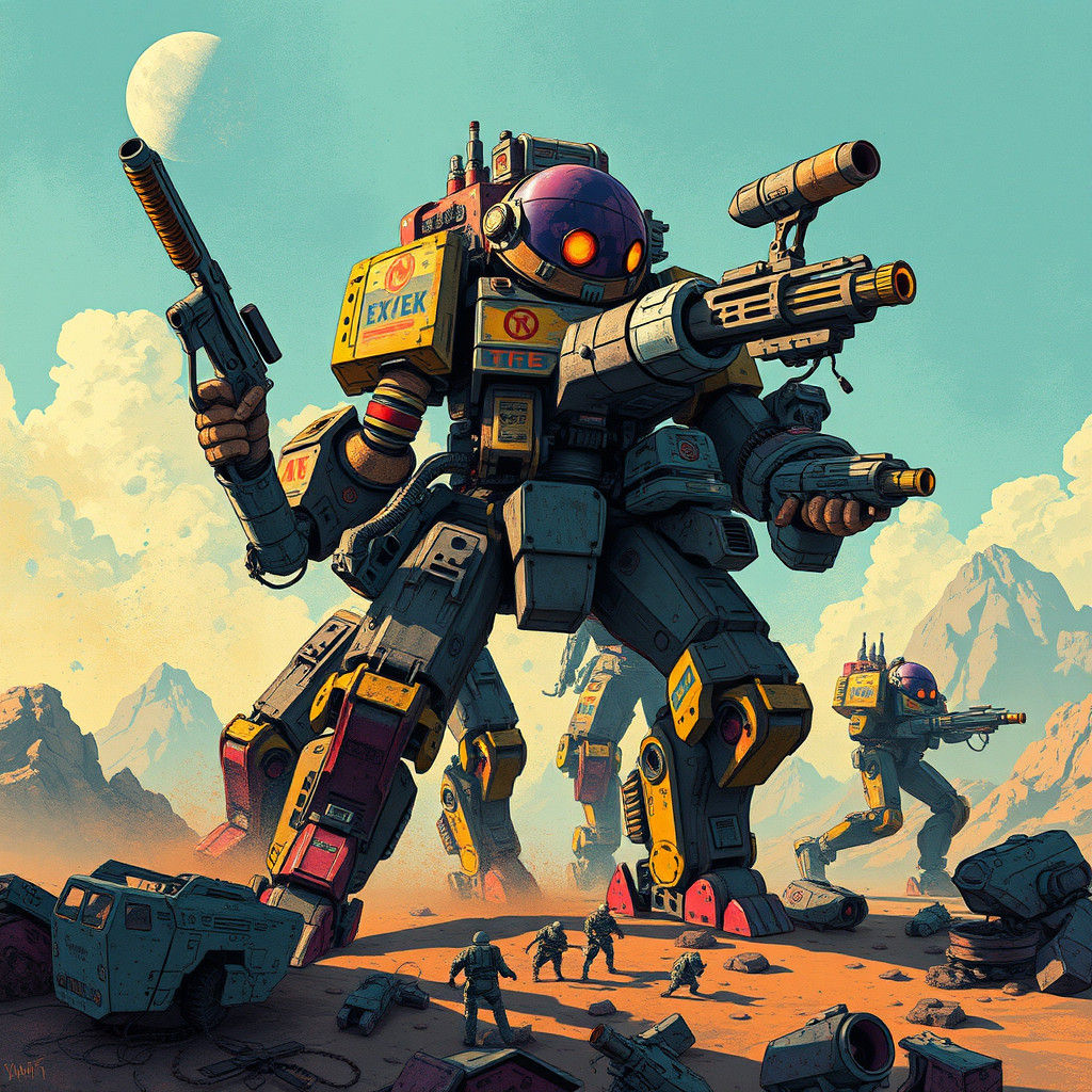 BattleTech Mecwarriors: Vibrant Mixed-Media Concept Art