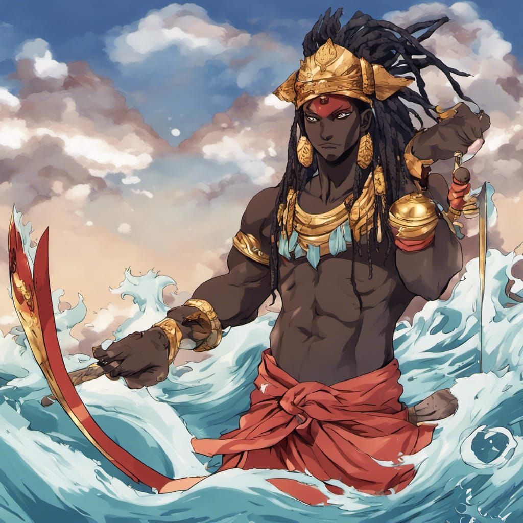 Shango, Yoruba God, in Anime Style