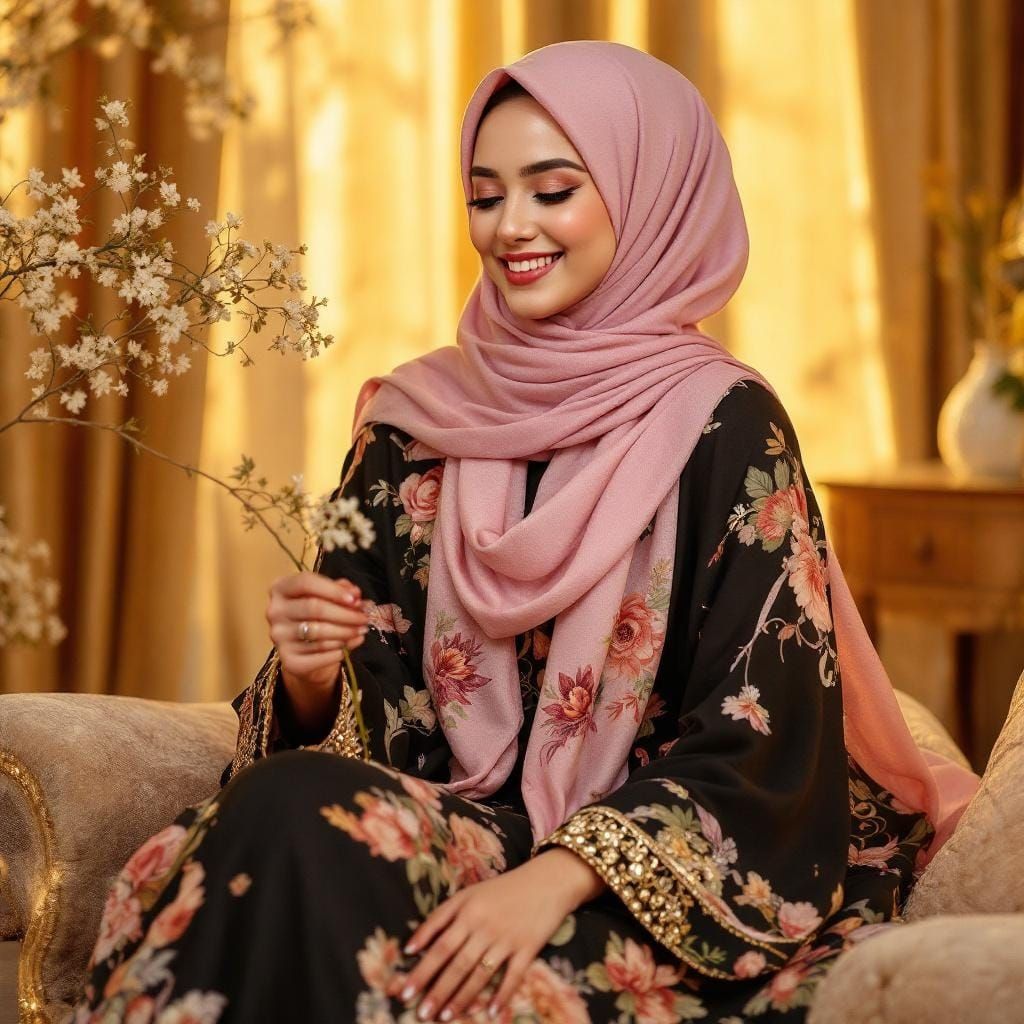 Elegant Hijab Mother Balancing Work and Family