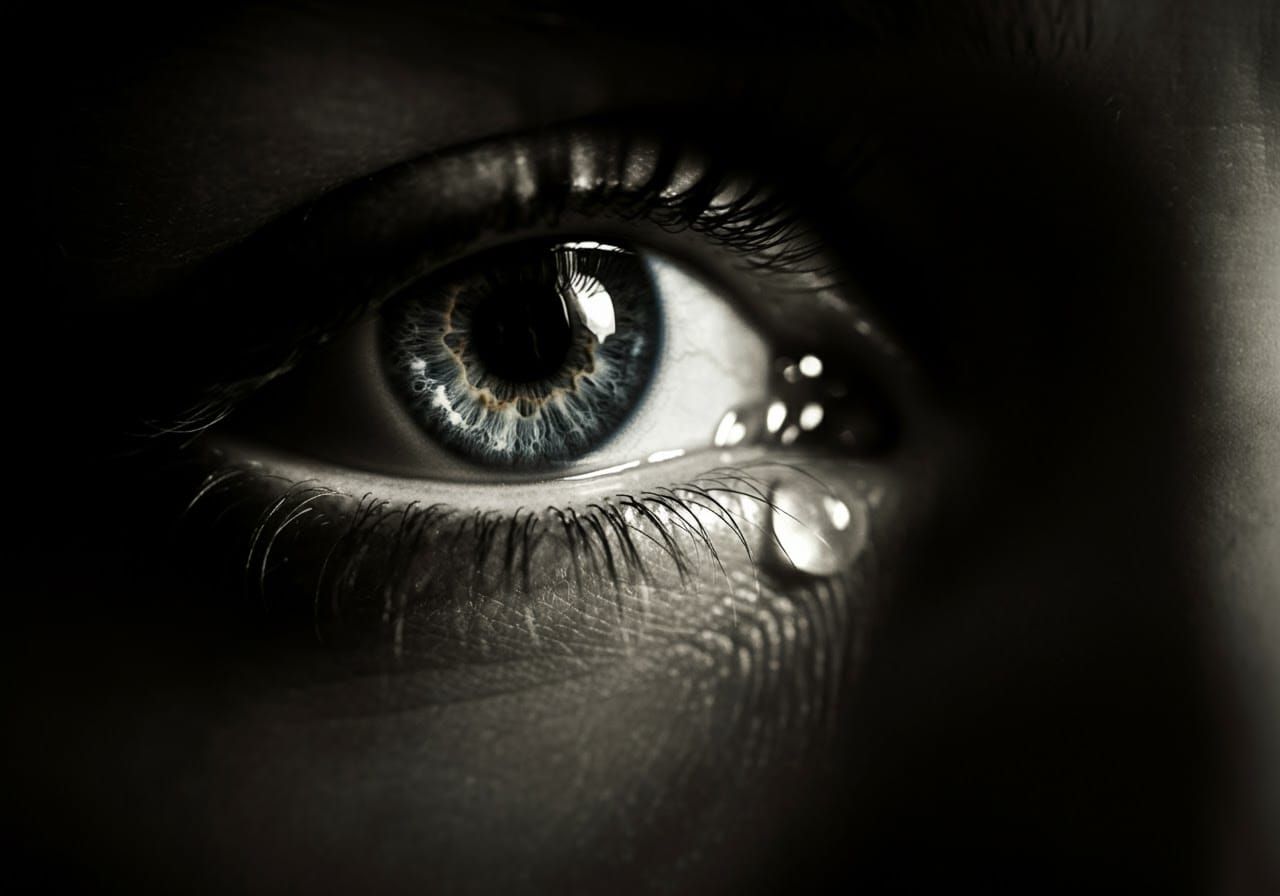 Crying Eye in Fornasetti Noir Style