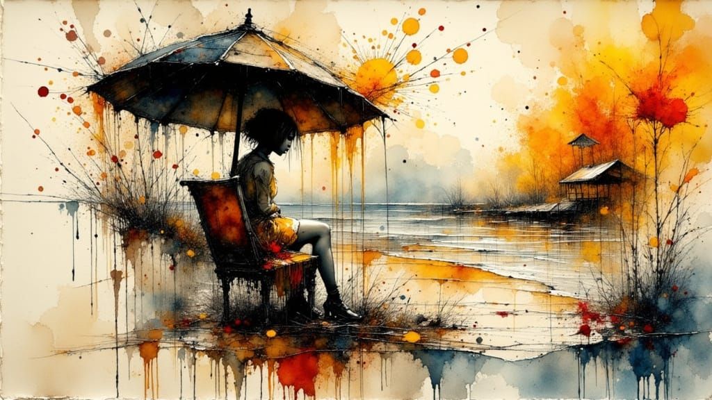 Textured Ink Art with Crosshatching and Impasto