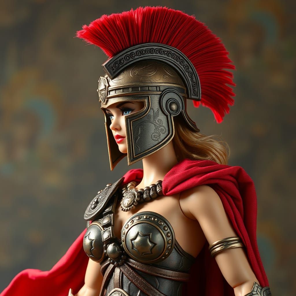 Spartan Barbie in Frazetta-Inspired Comic Art