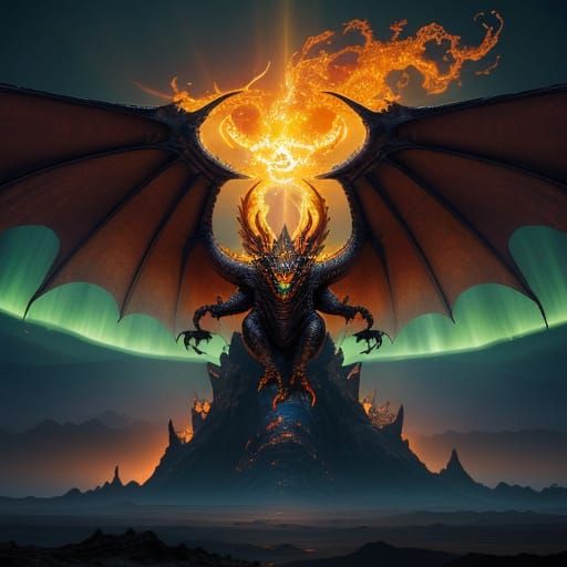 Gargantuan Dragon Deity Ignites the Skies in a Kaleidoscope ...