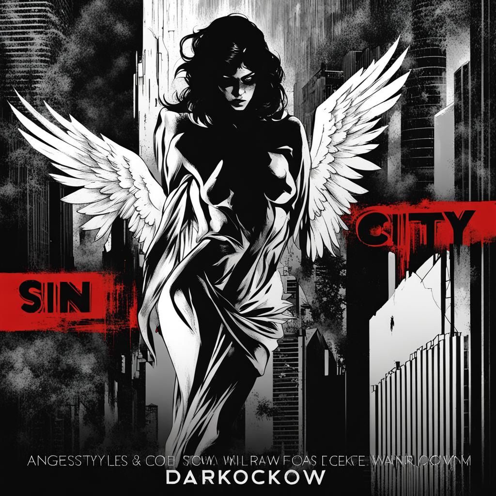 Sin City Angel in Darkest Graphics Style