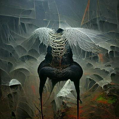 Dark Angel of Corrupted Flesh in Surreal Style
