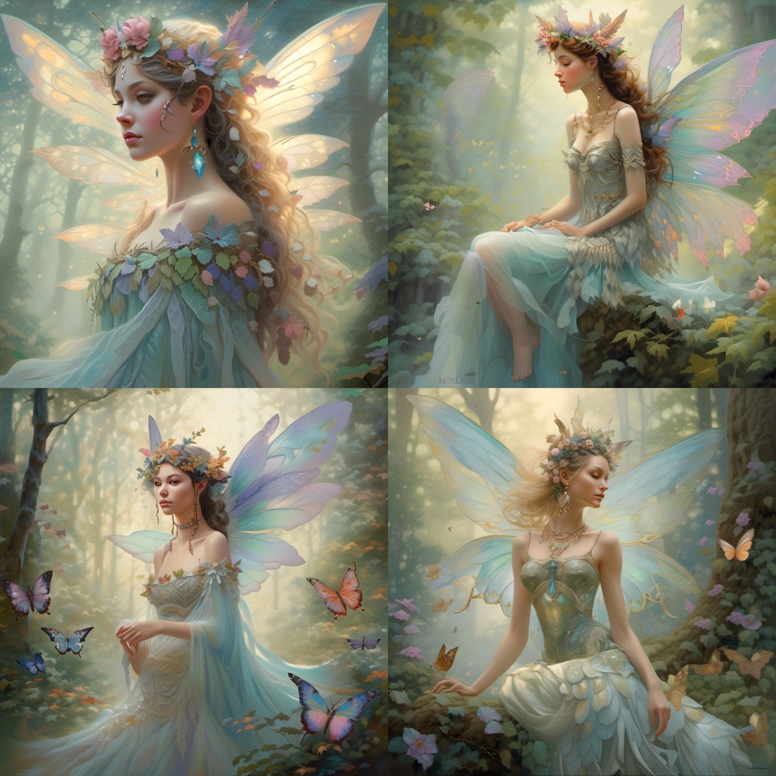 Pastel Fairy Illustration in Hyperreal Style