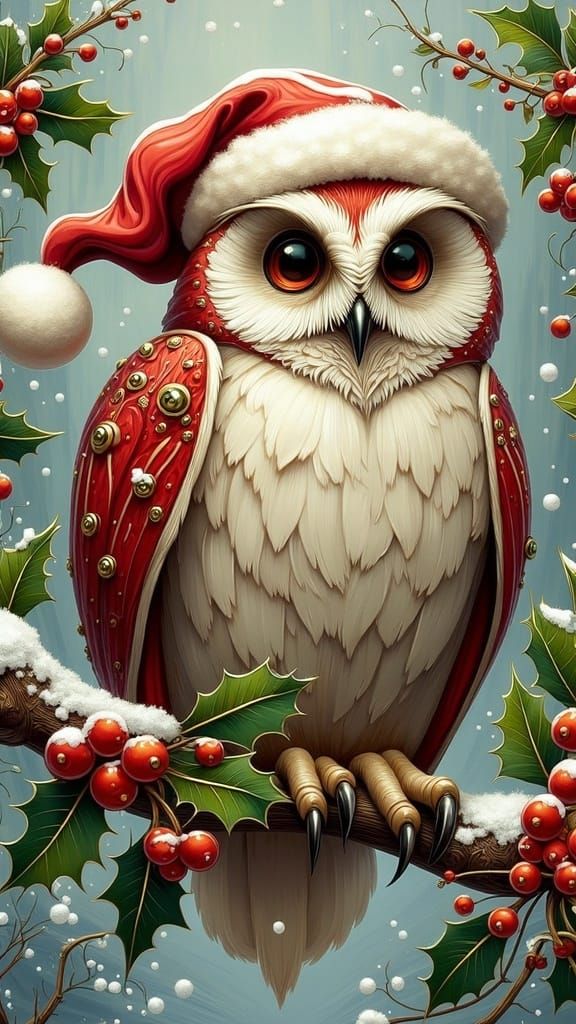 Santa Christmas owl 5
