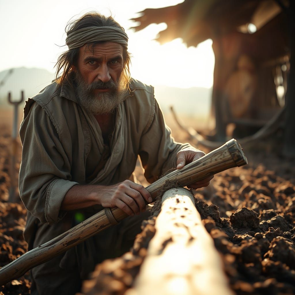 Medieval Peasant in High-Action Field Labor