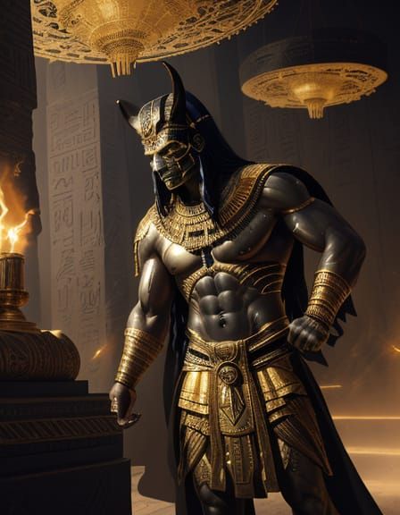 Ancient Egyptian Burial Chamber in Dark Fantasy Style