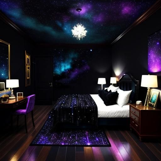 Night Sky Kid's Bedroom in Art Deco Style