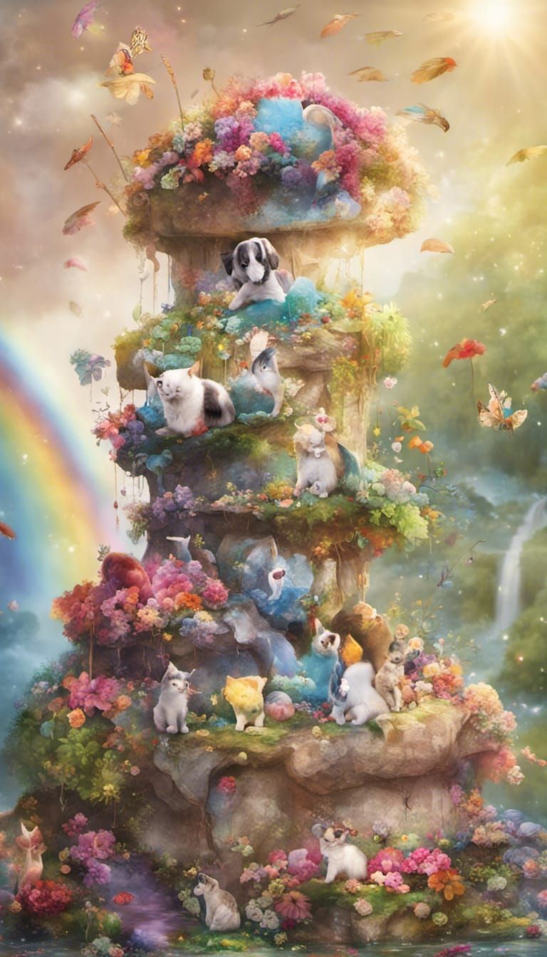 Cat's First Birthday by Waterfall Rainbow