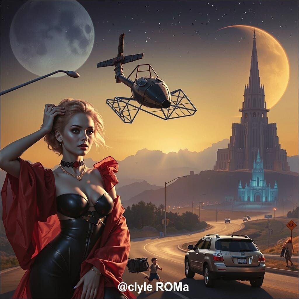 Giant Female Mecha Robots in Sunset Boulevard Sci-Fi Horror