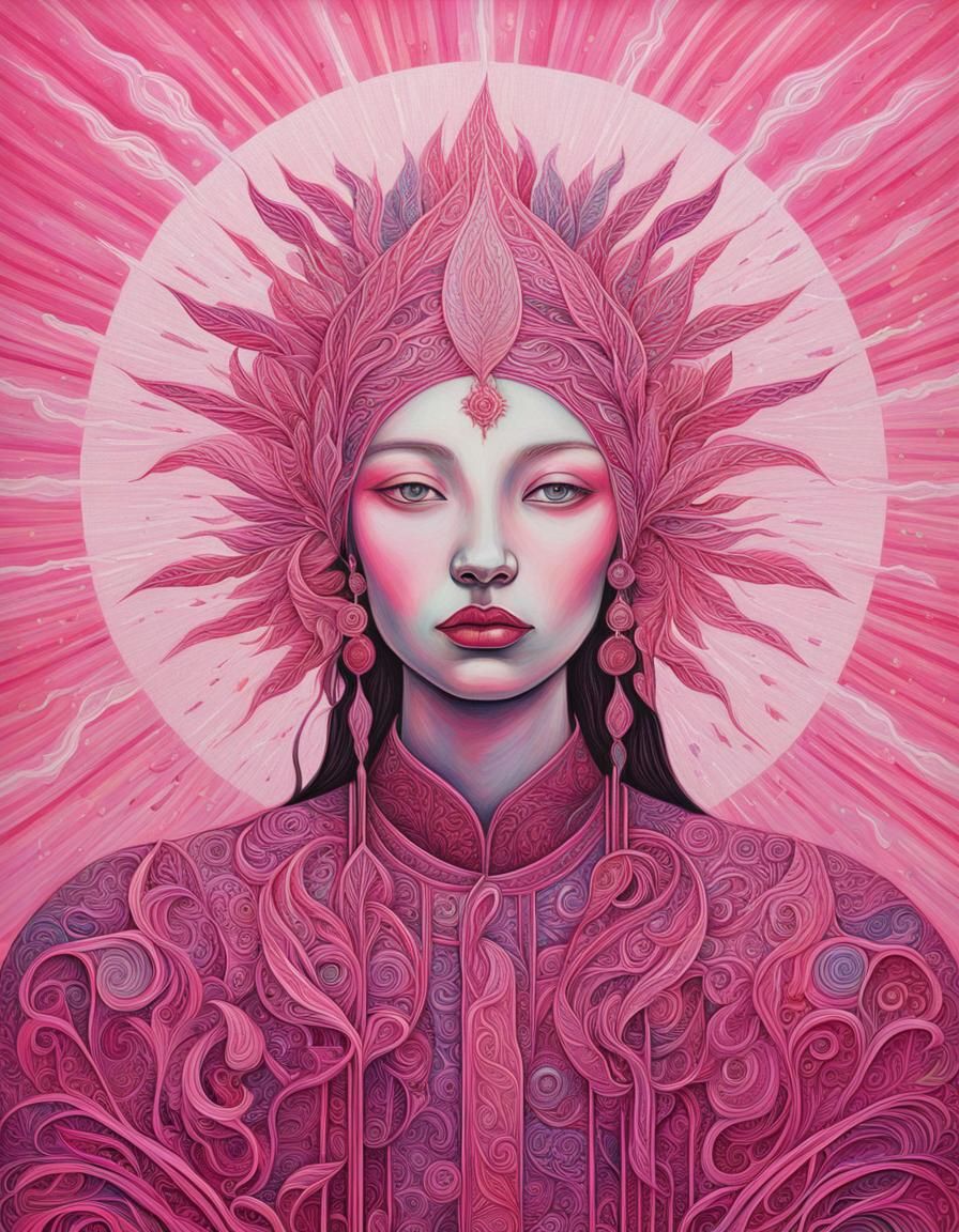 Ethereal Sunlit Portrait in Art Brut Style