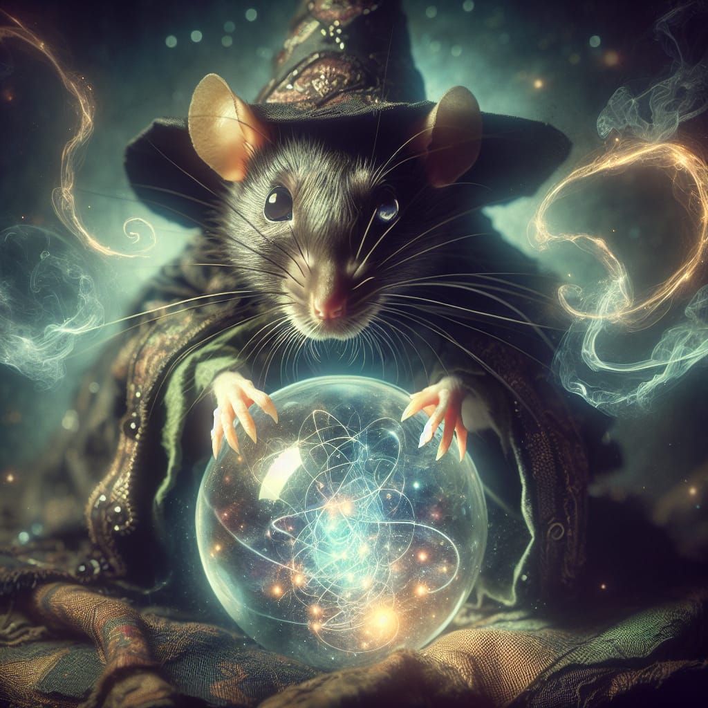 Rat Sorcerer Holding Magical Orb