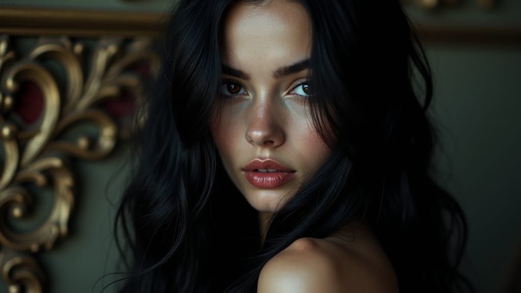 Stunning Portrait of a Woman with Black Hair