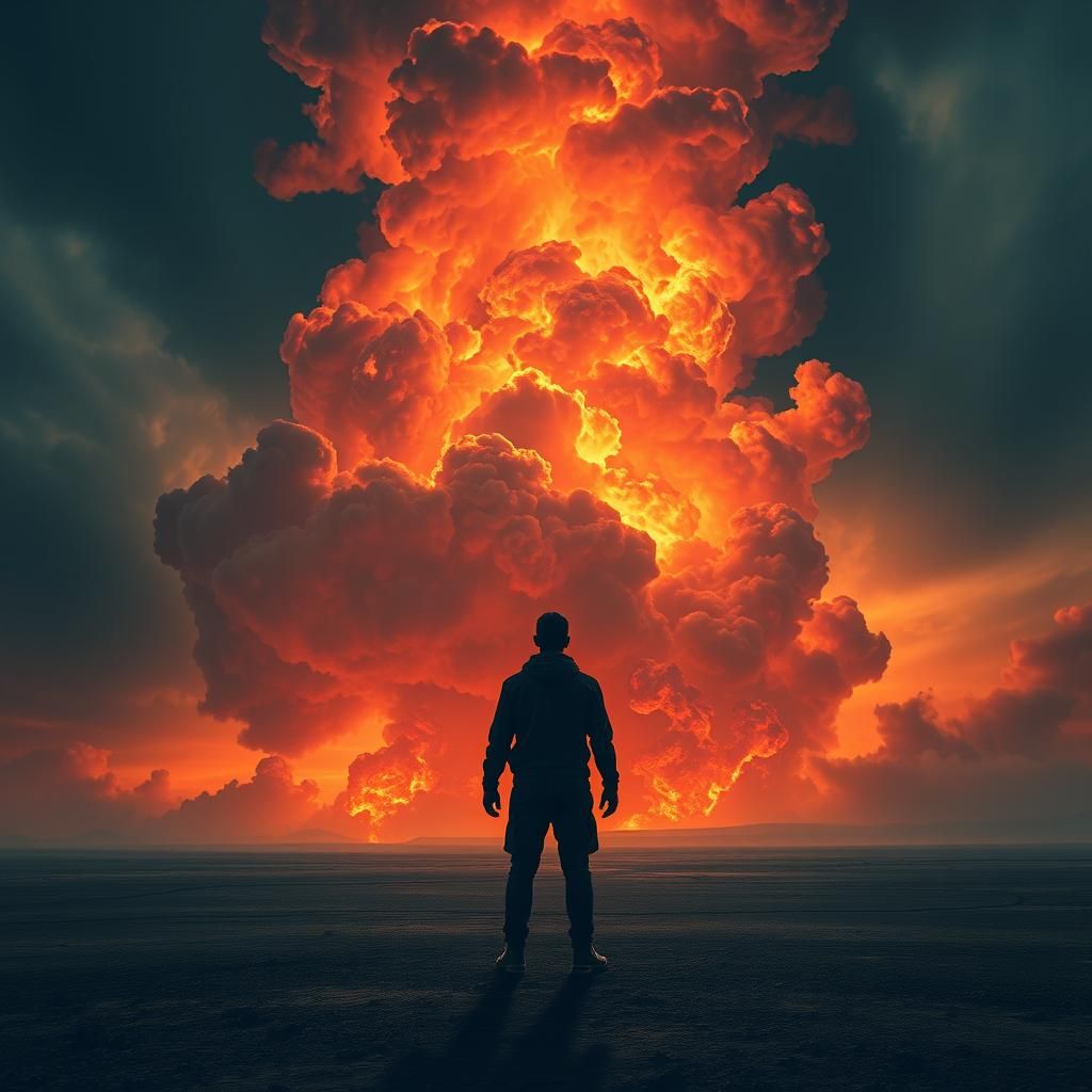 Inferno Sky Over Barren Wasteland