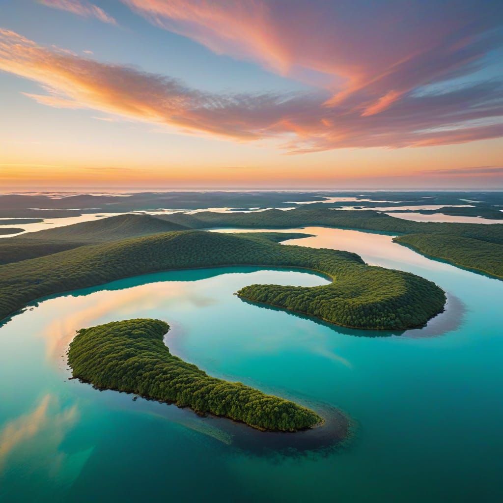 Dawn Sky Over Green Archipelago