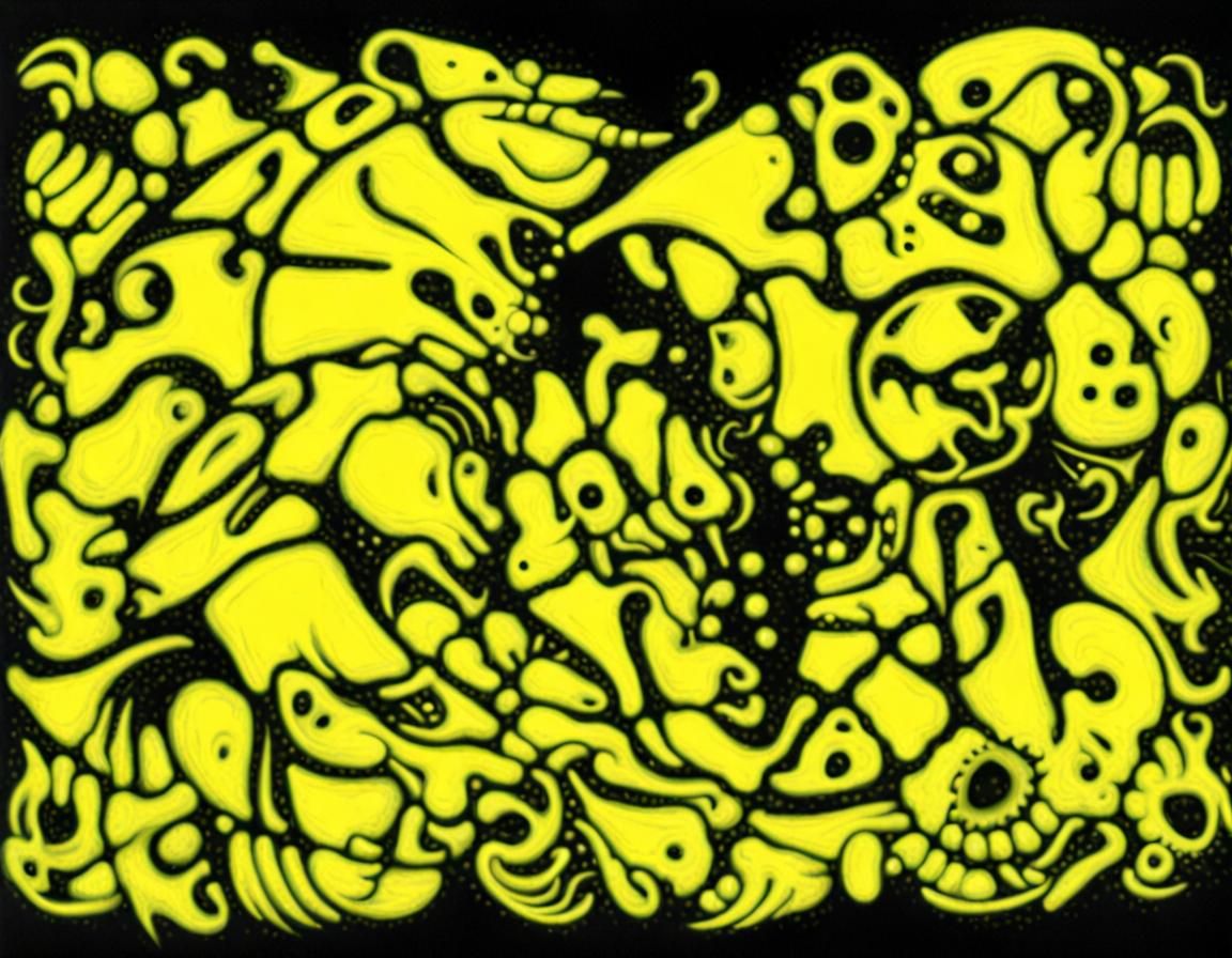 Psychedelic Neon Art Inspired by H.R. Giger