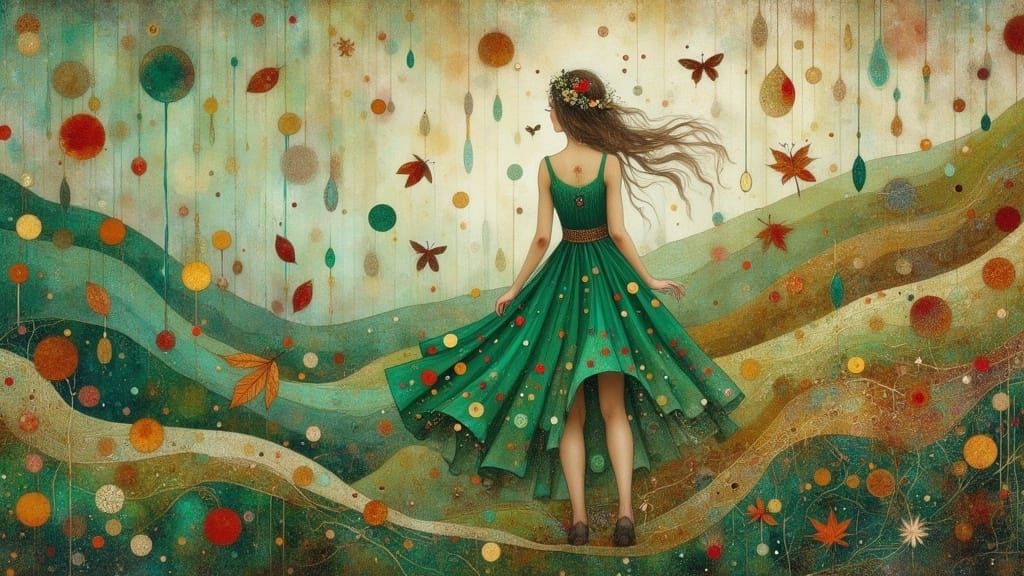 Dreamlike Woman in a Mystical Meadow