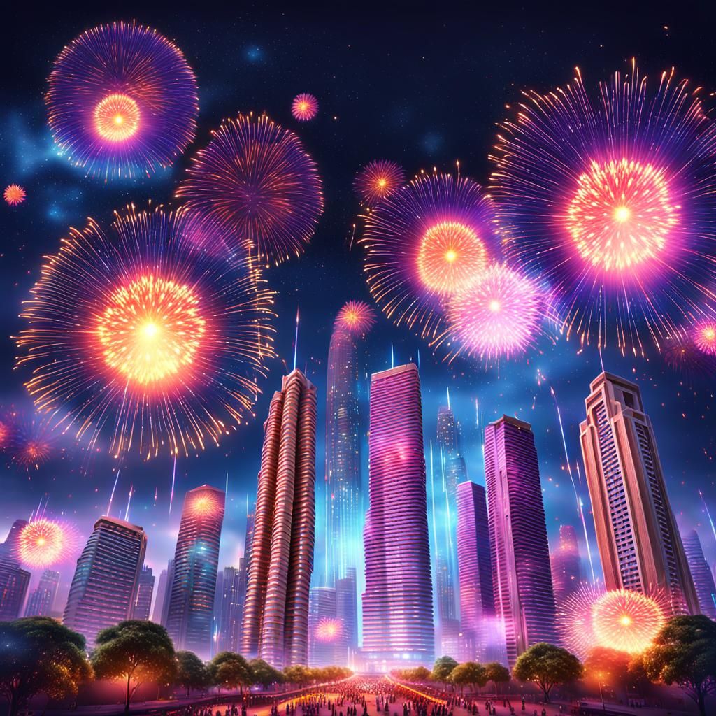 Futuristic Diwali Celebration in Neon Cityscape