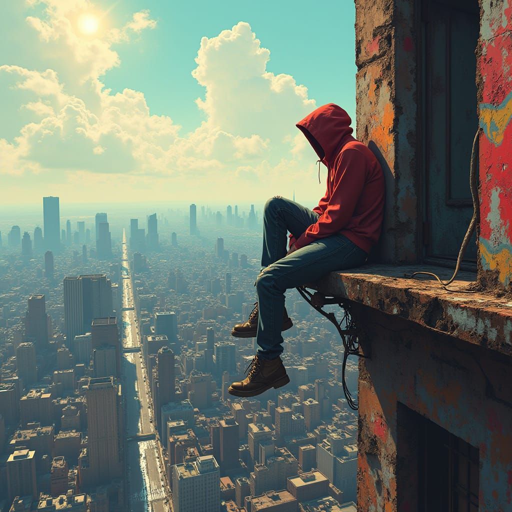 Urban Explorer Soaks Up City View from Abandoned Rooftop