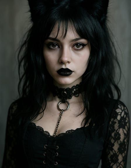 Ethereal Gothic Feline Goddess