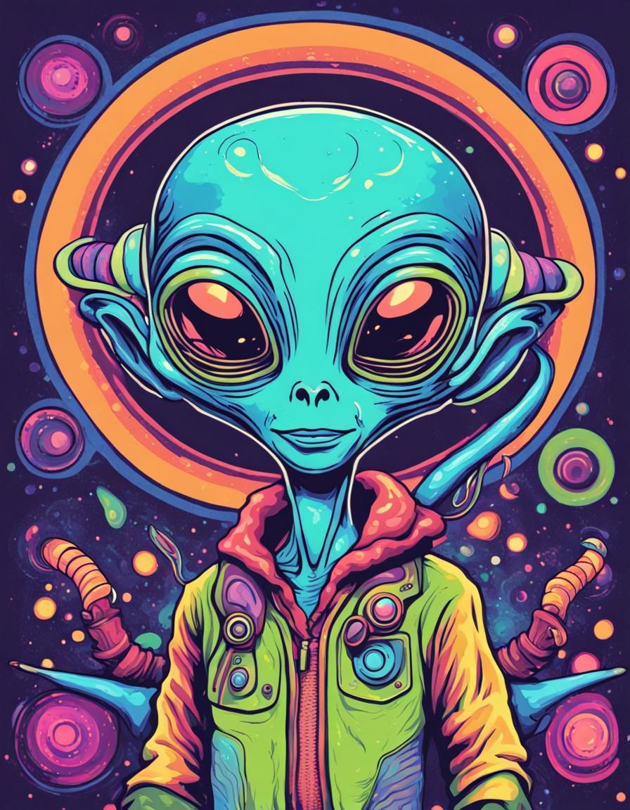 Cute Alien in Psychedelic Funk Band