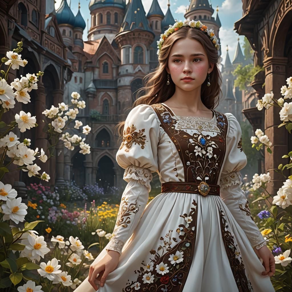 Russian Princess in Detailed Matte Painting Style