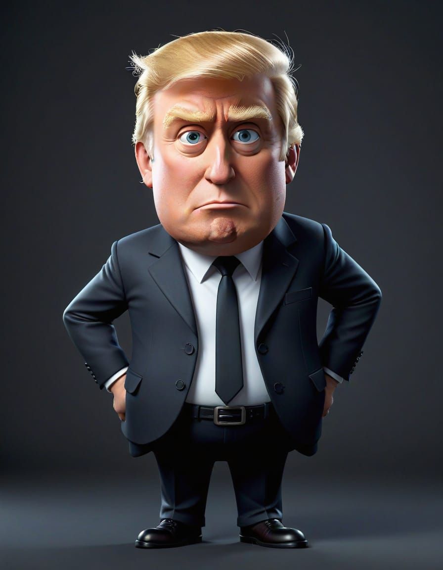 Trump as Despicable Me Character in Pixar Style