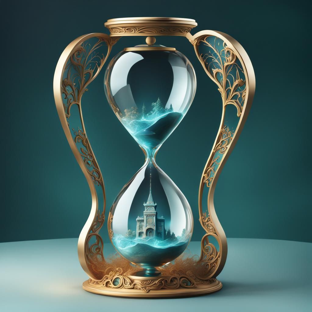 Art Nouveau Hourglass: Epic Digital Matte Painting