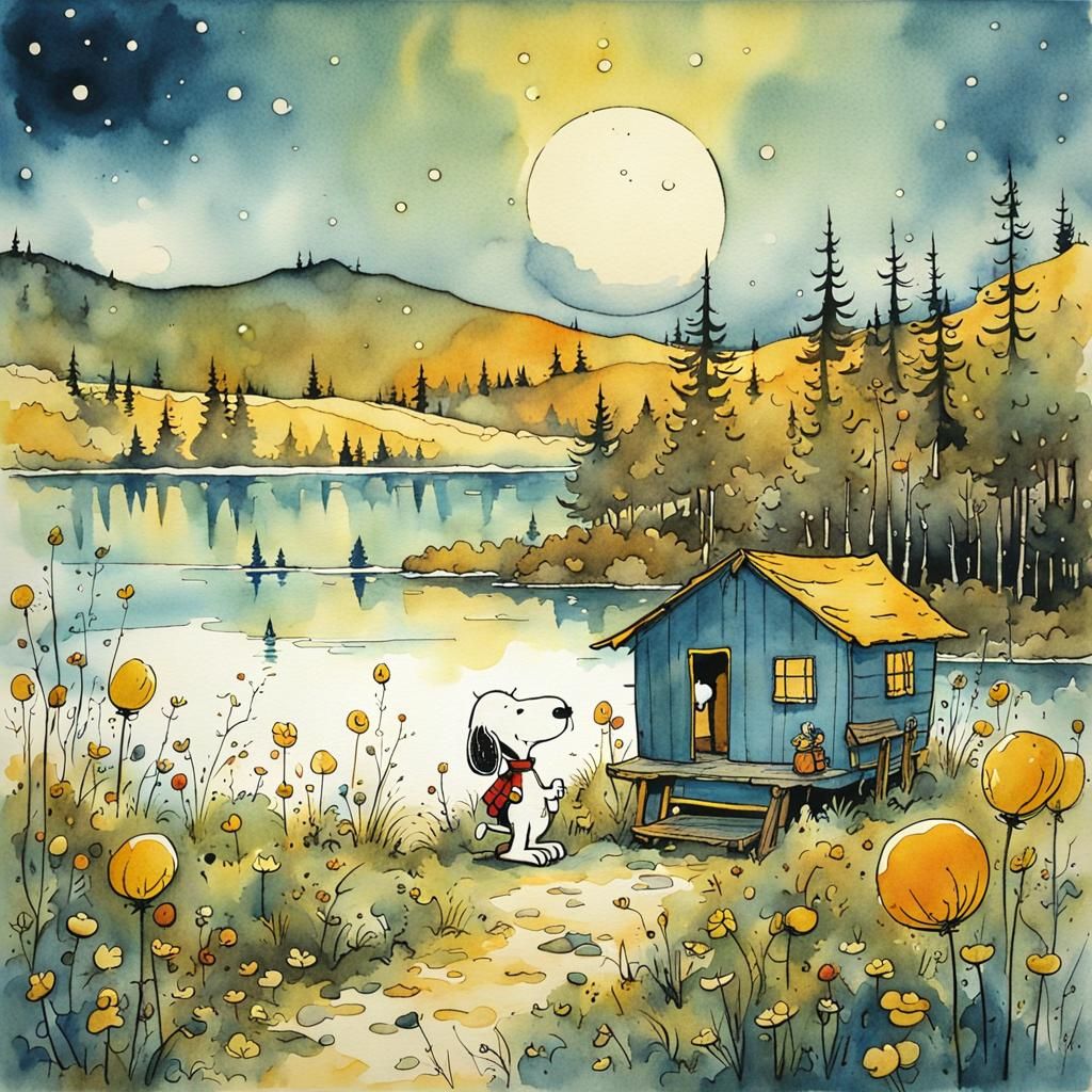 Snoopy and Charlie Brown at Holiday Camp