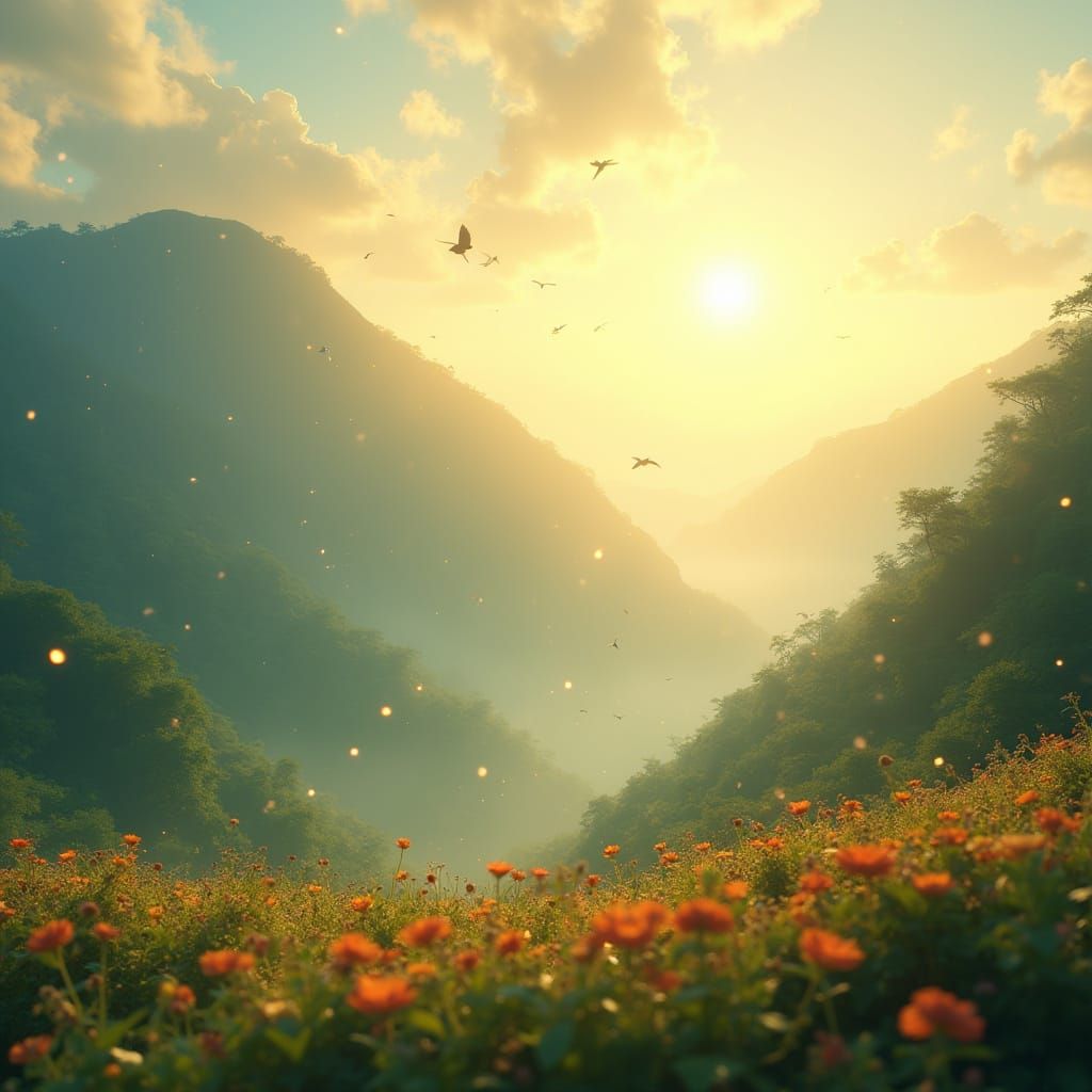 Ethereal Dreamscapes in Golden Light