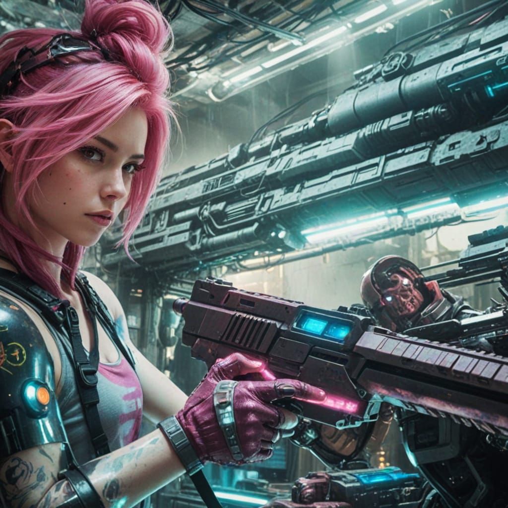 Cyberpunk Goddess of the Neon Underworld