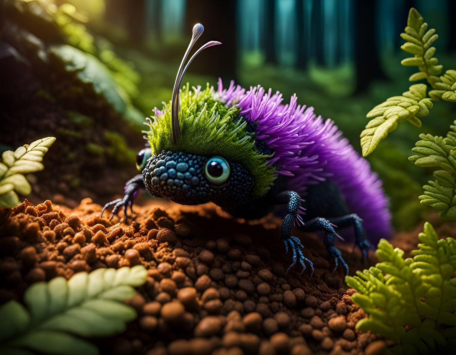 Worm's-Eye View of Anthill in Dramatic Lighting