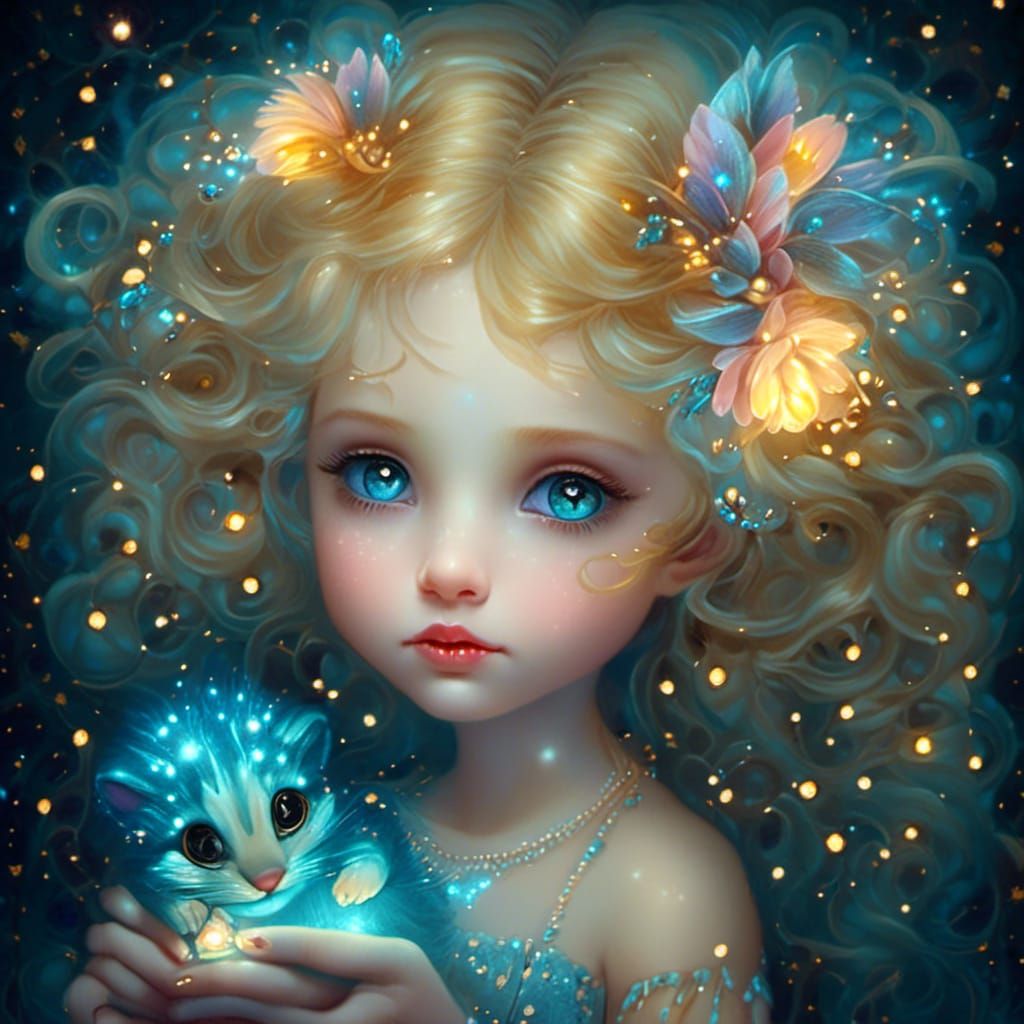 Alice in Wonderland: Creepy Cute Bioluminescent Portrait